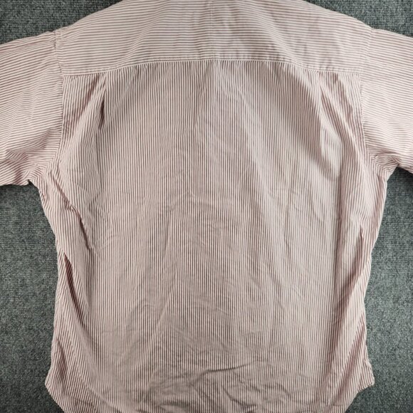 Gitman Bros 16.5 34 Point Collar Red Striped Long Sleeve Button Up Shirt Cotton - Picture 16 of 16